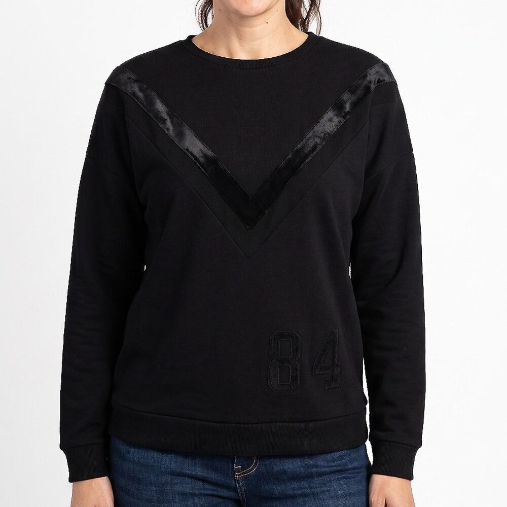 Y2K Vintage Trixxi Black Top Velvet Chevron 84 Design M
